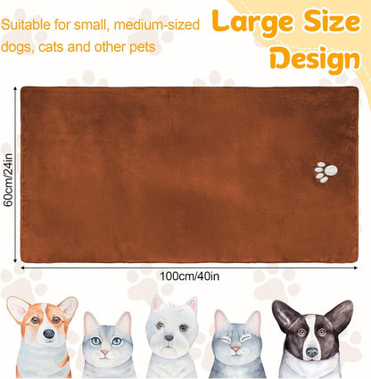 40 X 24 Inch Dog Towels for Drying Dogs, Absorbent Microfiber Dog Towel | Dog Bath Towel. Soft Dog Drying Towel. Dog Shower & Bath Supplies